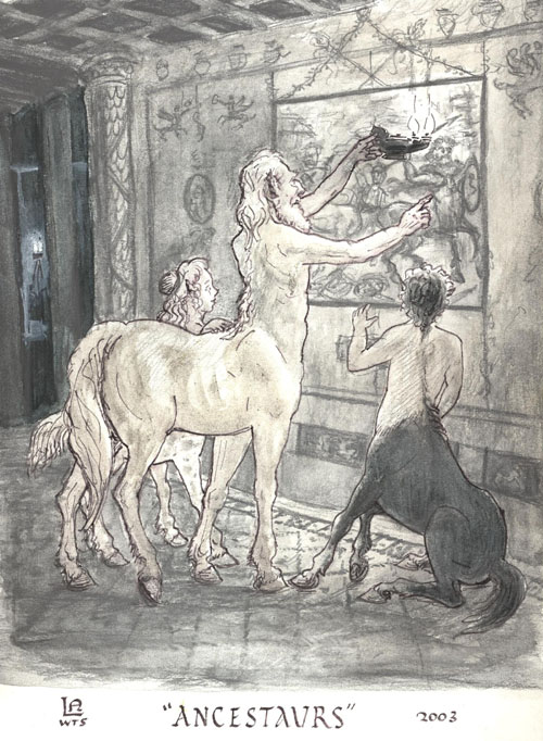 ANCESTAURS (2003, watercolor pencil & ink)