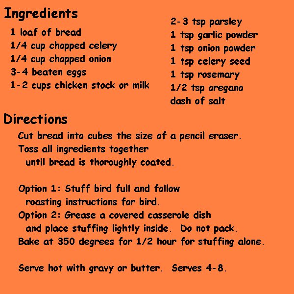 - Recipe Instructions
